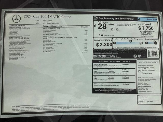 new 2024 Mercedes-Benz CLE 300 car, priced at $65,095