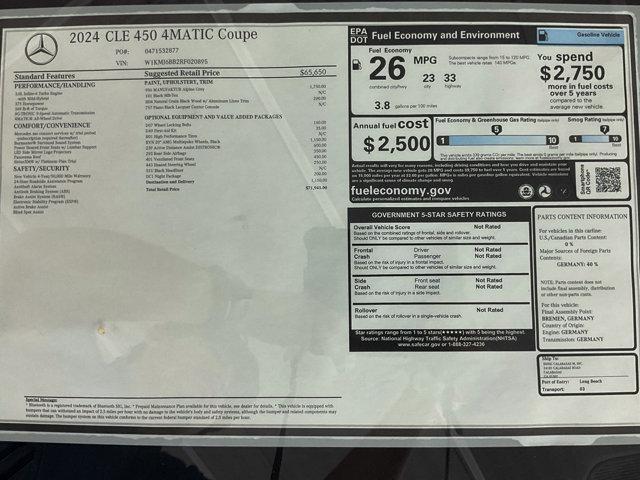 new 2024 Mercedes-Benz CLE 450 car, priced at $71,945