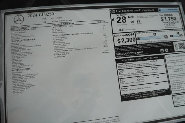 new 2024 Mercedes-Benz GLB 250 car, priced at $49,940