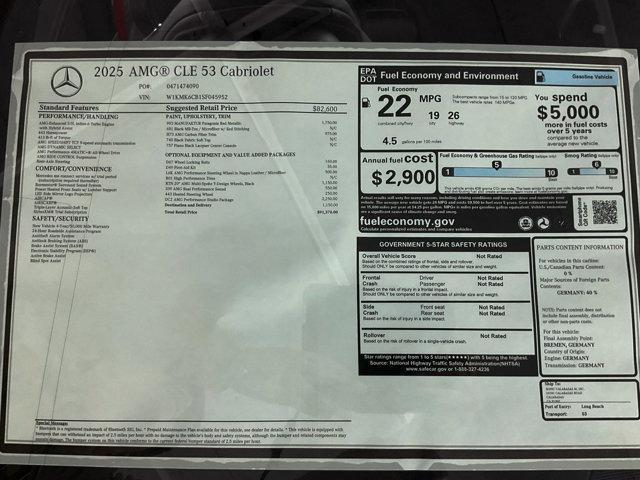 new 2025 Mercedes-Benz AMG CLE 53 car, priced at $91,370