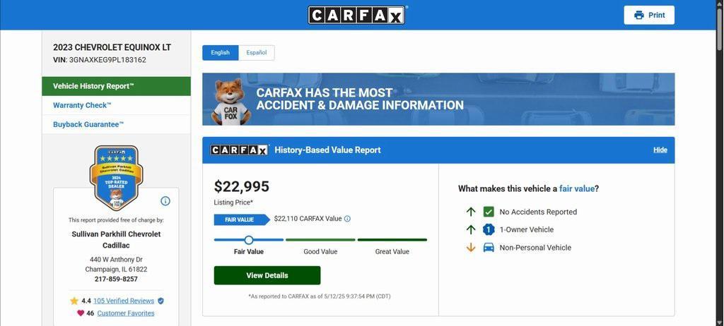 used 2023 Chevrolet Equinox car, priced at $21,995