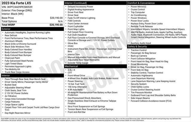 used 2023 Kia Forte car, priced at $17,791
