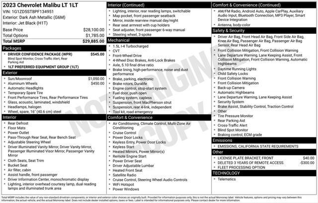 used 2023 Chevrolet Malibu car, priced at $17,924
