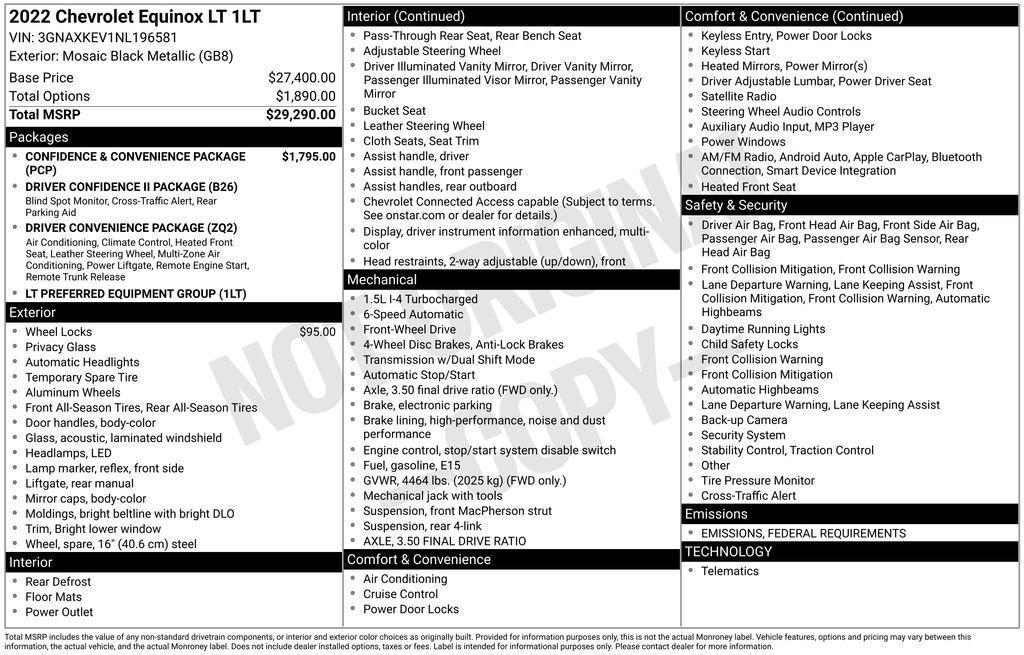 used 2022 Chevrolet Equinox car, priced at $19,846