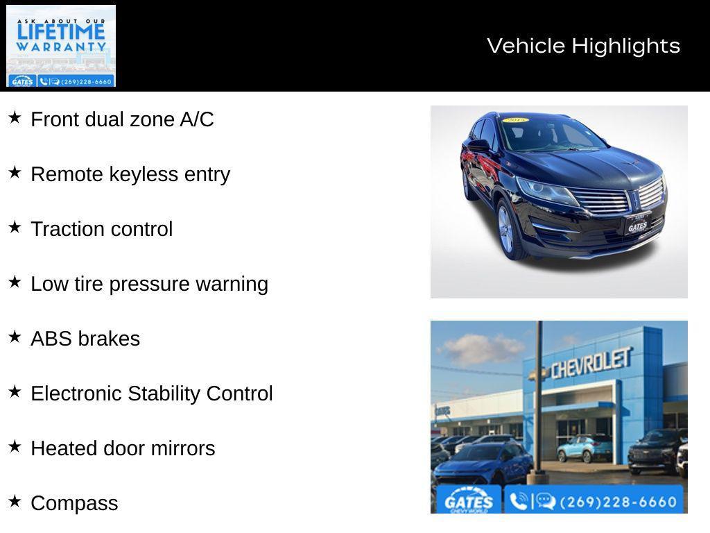 used 2015 Lincoln MKC car, priced at $12,839