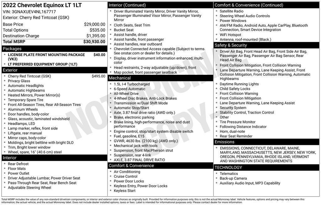 used 2022 Chevrolet Equinox car, priced at $22,530