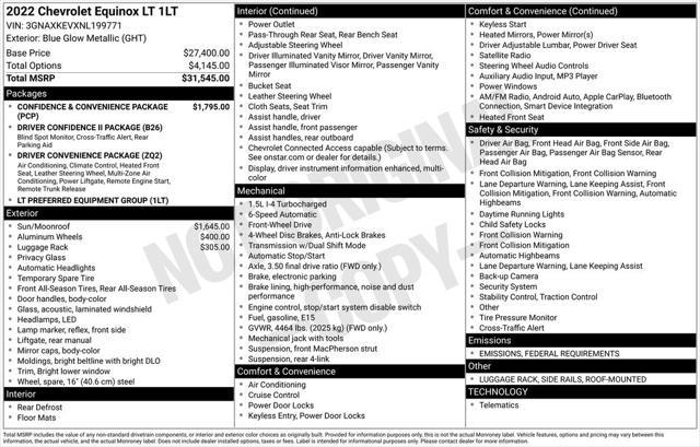used 2022 Chevrolet Equinox car, priced at $23,444