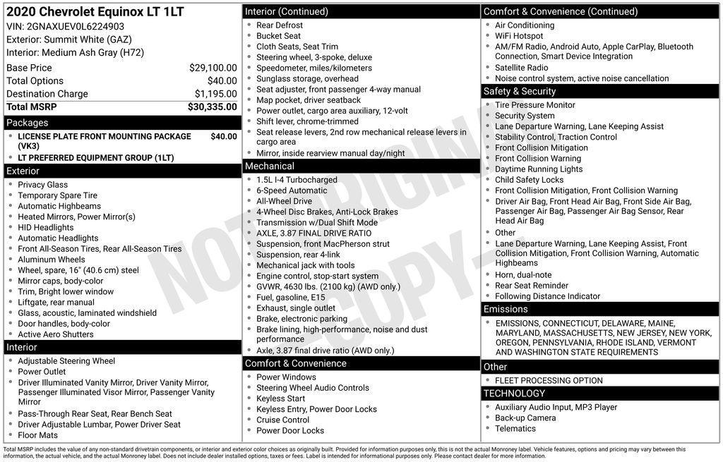 used 2020 Chevrolet Equinox car, priced at $12,488