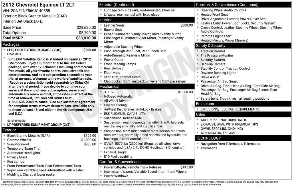 used 2012 Chevrolet Equinox car, priced at $7,500