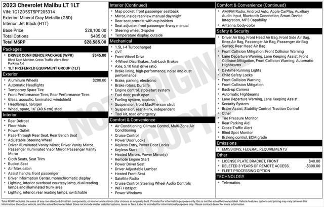 used 2023 Chevrolet Malibu car, priced at $19,468
