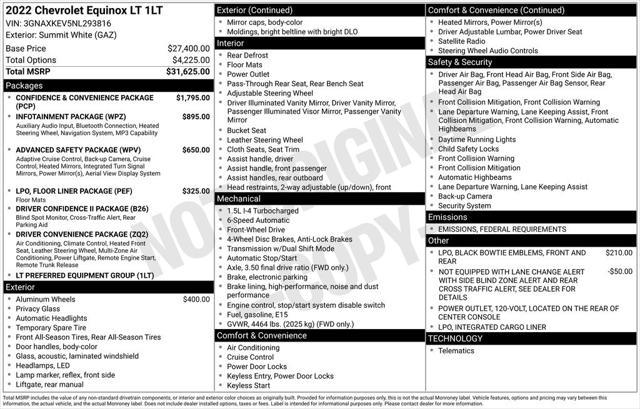 used 2022 Chevrolet Equinox car, priced at $20,795
