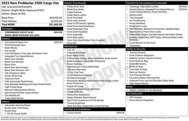 used 2023 Ram ProMaster 2500 car, priced at $31,549