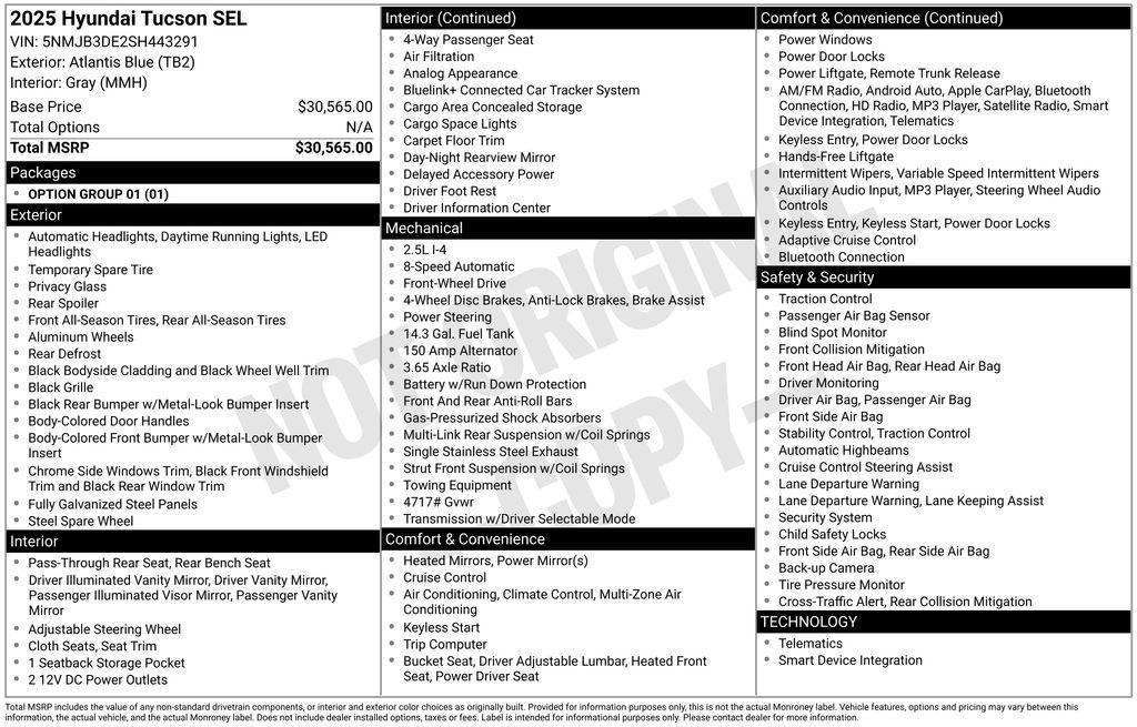used 2025 Hyundai Tucson car, priced at $23,222