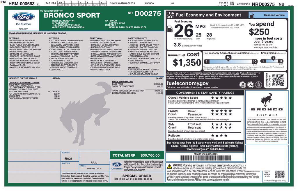 used 2022 Ford Bronco Sport car, priced at $21,305