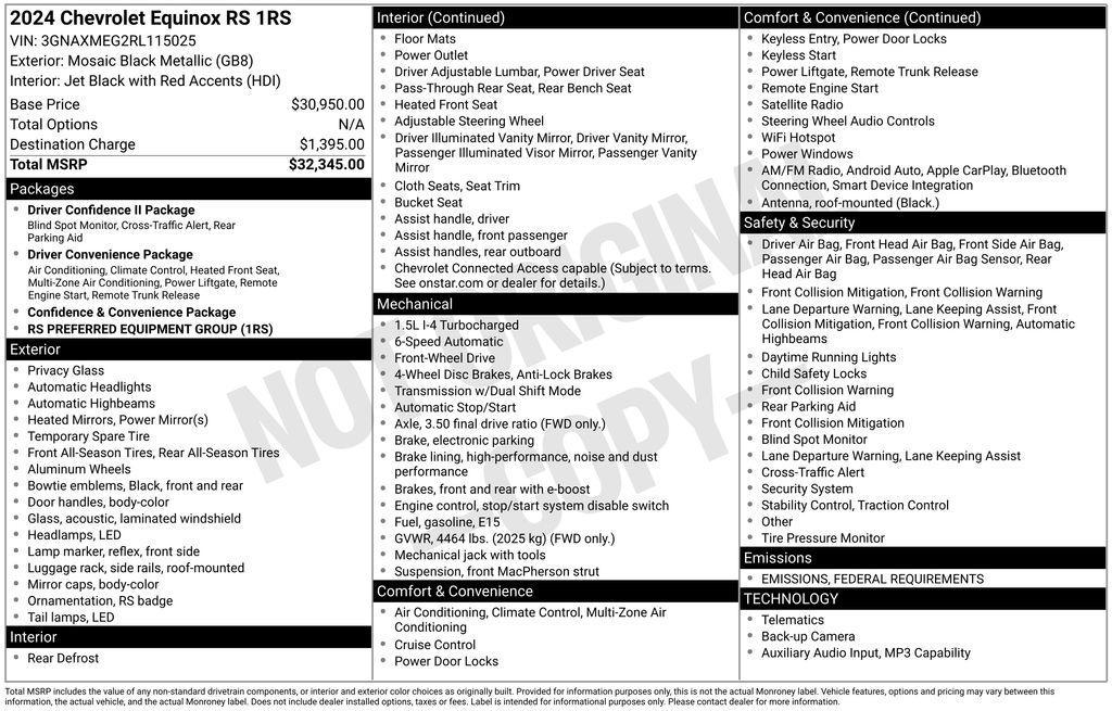 used 2024 Chevrolet Equinox car, priced at $24,785