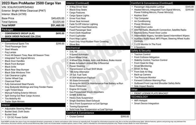 used 2023 Ram ProMaster 2500 car, priced at $31,988