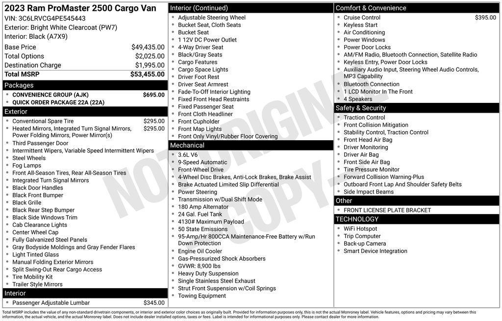 used 2023 Ram ProMaster 2500 car, priced at $28,456