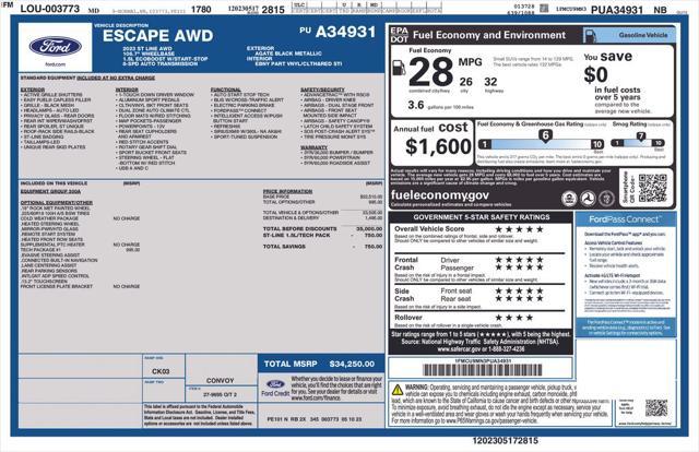 used 2023 Ford Escape car, priced at $25,891