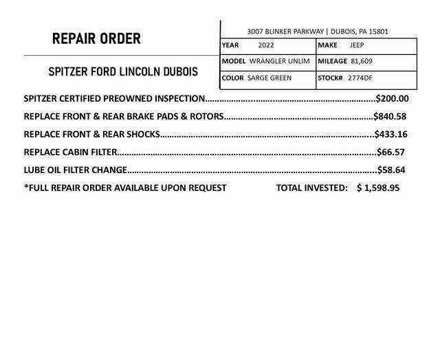 used 2022 Jeep Wrangler Unlimited car, priced at $27,990
