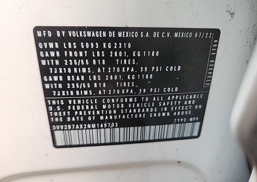 used 2022 Volkswagen Tiguan car, priced at $23,559