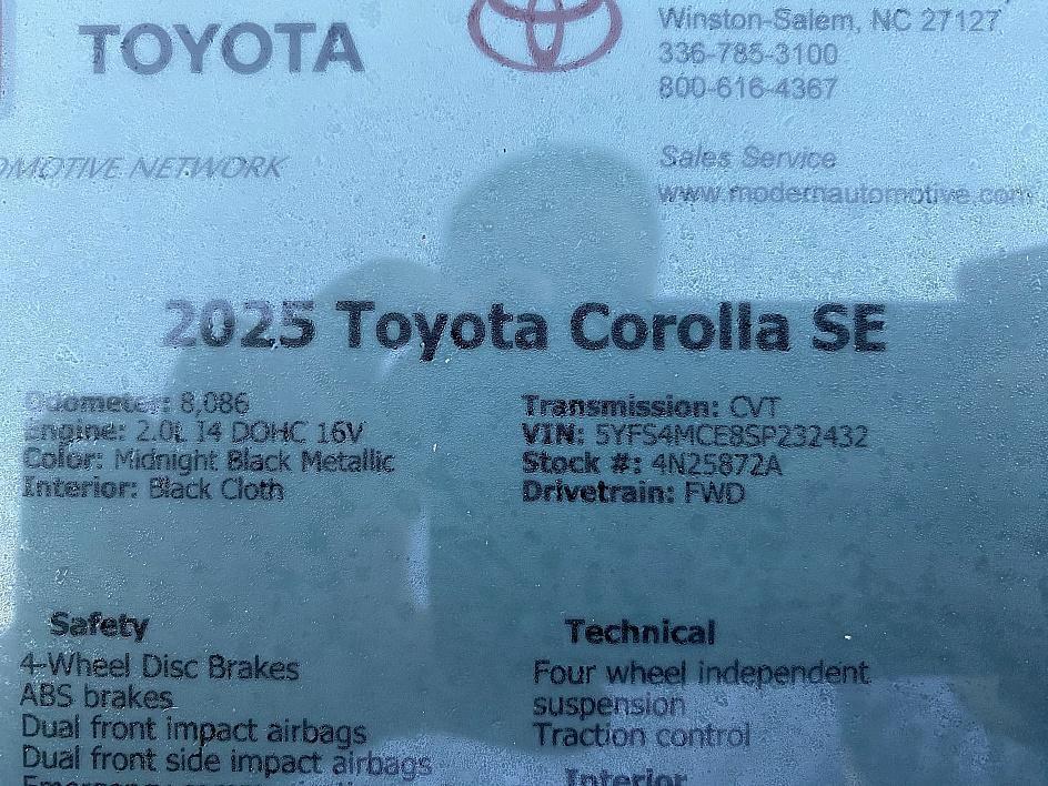 used 2025 Toyota Corolla car, priced at $25,470