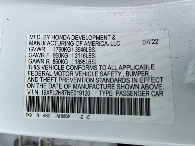 used 2022 Honda Civic car, priced at $23,223