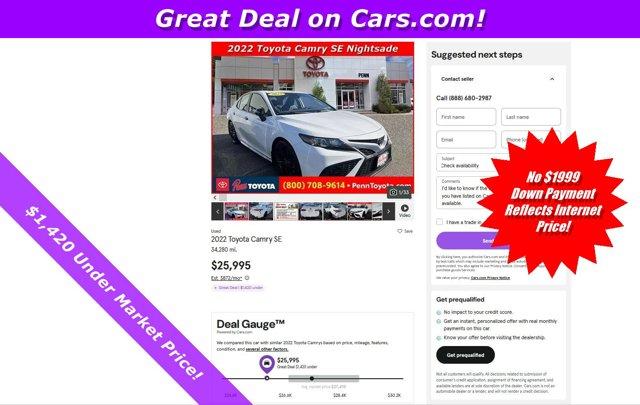 used 2022 Toyota Camry car, priced at $24,995