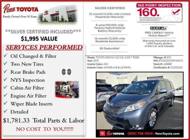 used 2015 Toyota Sienna car, priced at $21,888