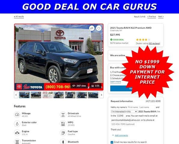used 2021 Toyota RAV4 car, priced at $27,588