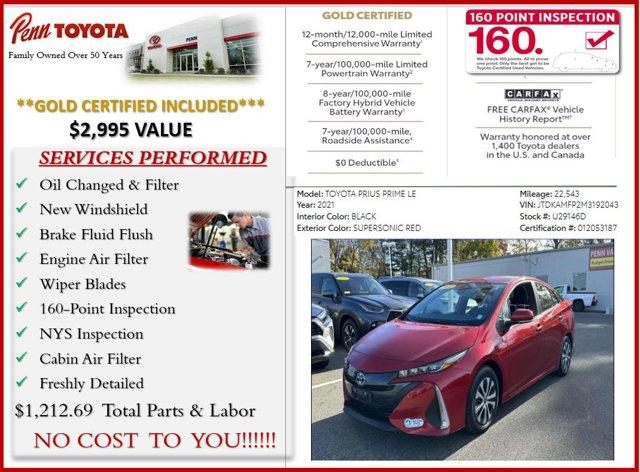 used 2021 Toyota Prius Prime car, priced at $24,188