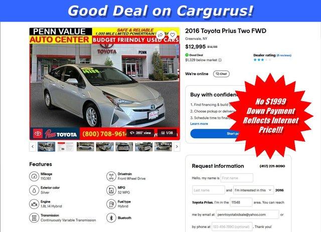 used 2016 Toyota Prius car, priced at $12,995