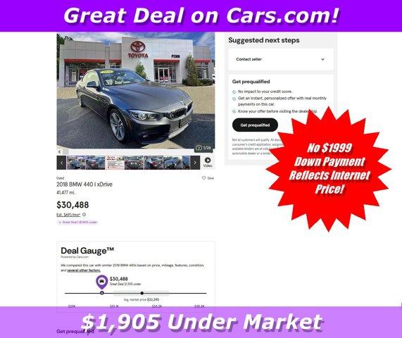 used 2018 BMW 440 car, priced at $30,488