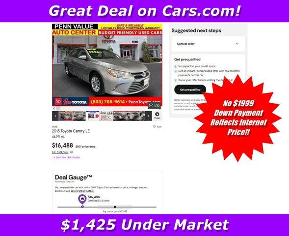 used 2015 Toyota Camry car, priced at $15,995