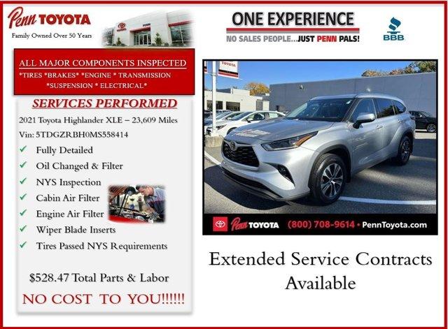 used 2021 Toyota Highlander car, priced at $34,995