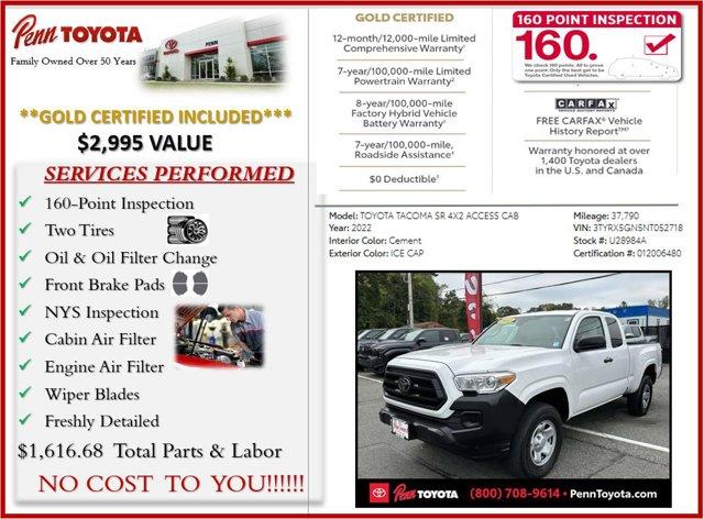 used 2022 Toyota Tacoma car, priced at $26,688