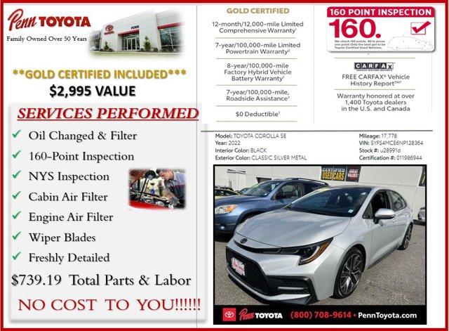 used 2022 Toyota Corolla car, priced at $21,888