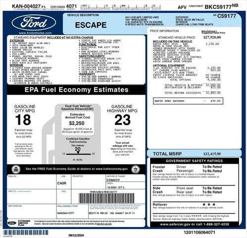 used 2011 Ford Escape car, priced at $9,950