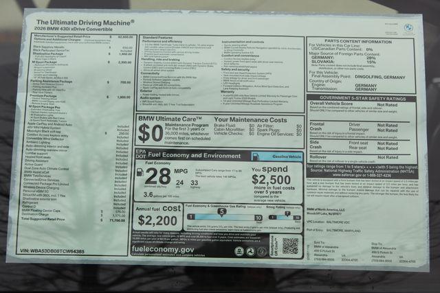 new 2026 BMW 430 car, priced at $67,445