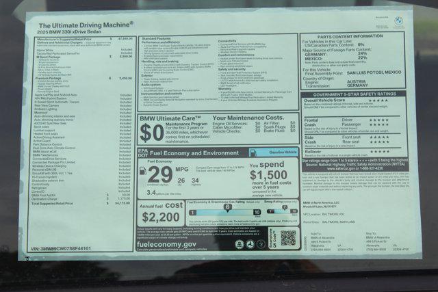 new 2025 BMW 330 car, priced at $51,145