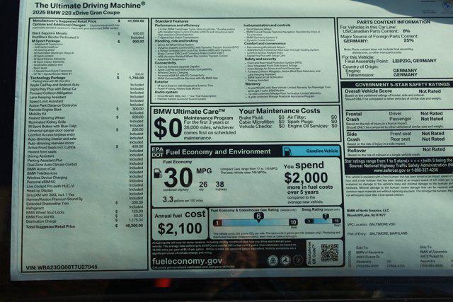 new 2026 BMW 228 Gran Coupe car, priced at $45,685