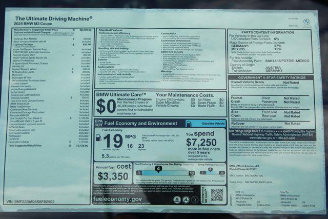 new 2025 BMW M2 car, priced at $68,400