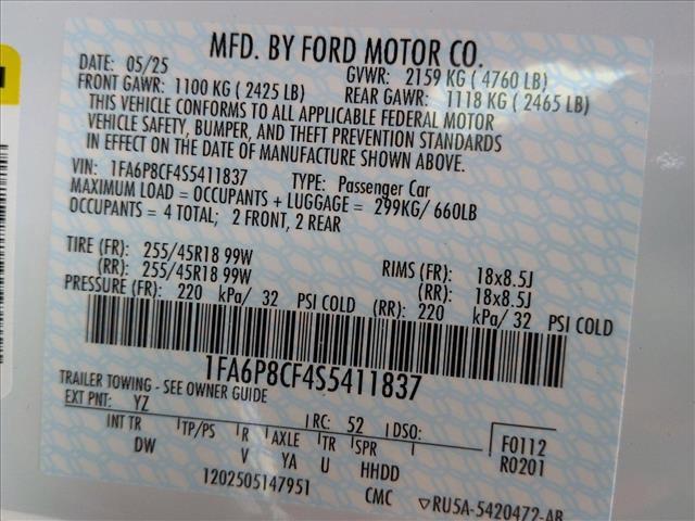 new 2025 Ford Mustang car, priced at $40,435