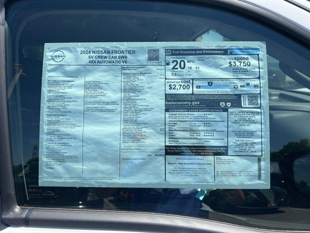 new 2024 Nissan Frontier car, priced at $43,720