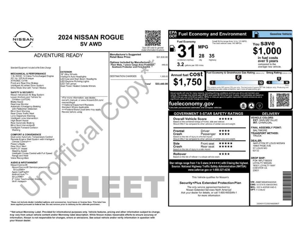used 2024 Nissan Rogue car, priced at $26,404