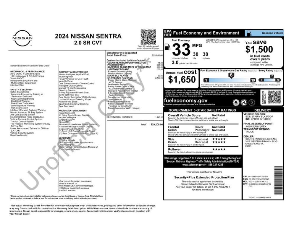 used 2024 Nissan Sentra car, priced at $25,995