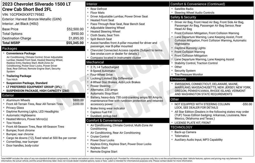 used 2023 Chevrolet Silverado 1500 car, priced at $34,376