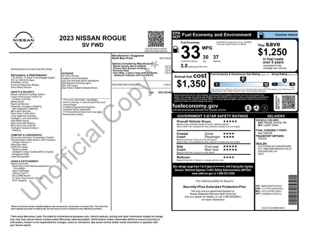 used 2023 Nissan Rogue car, priced at $21,831