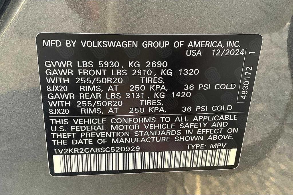 new 2025 Volkswagen Atlas car, priced at $43,997