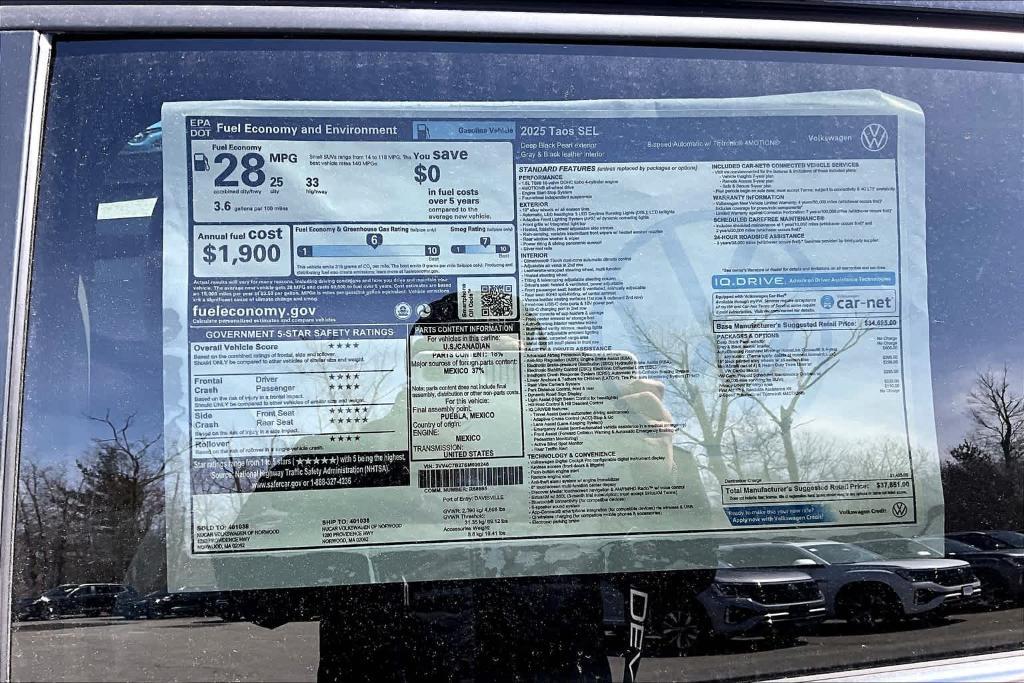 new 2025 Volkswagen Taos car, priced at $36,351