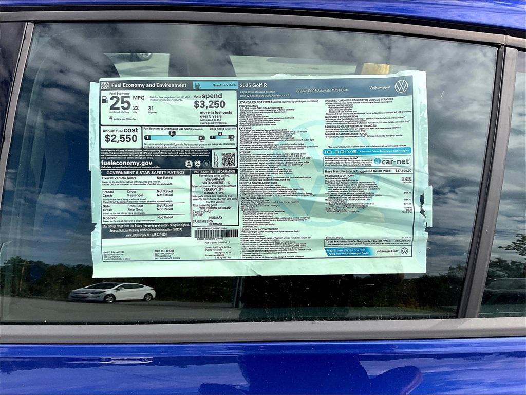 new 2025 Volkswagen Golf R car, priced at $52,799
